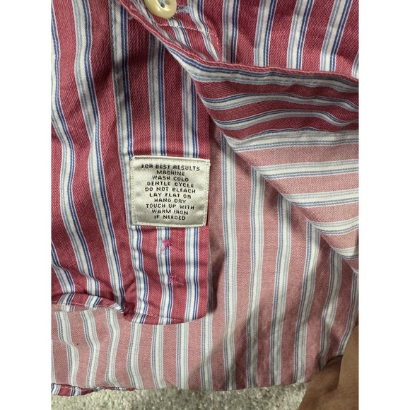 Peter Millar Mens Shirt‎ Button Down Reddish White Stripe Long Sleeve Size XL - Picture 4 of 7